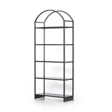 Featuring Loomis Bookcase - Black by Four Hands at Amethyst Home. This Loomis Bookcase - Black is sleek, simple and beautifully on-trend. Black-finished iron forms an airy open frame, with an arched top for modernity in any office, living, or other space!
Overall Dimensions: 39.50"W x 15.75"L x 93"H
Colors: BlackMaterials: IronWeight: 105.82 lbVolume: 50..  Amethyst Home provides interior design, new home construction design consulting, vintage area rugs, and lighting in the Des Moines metro area.