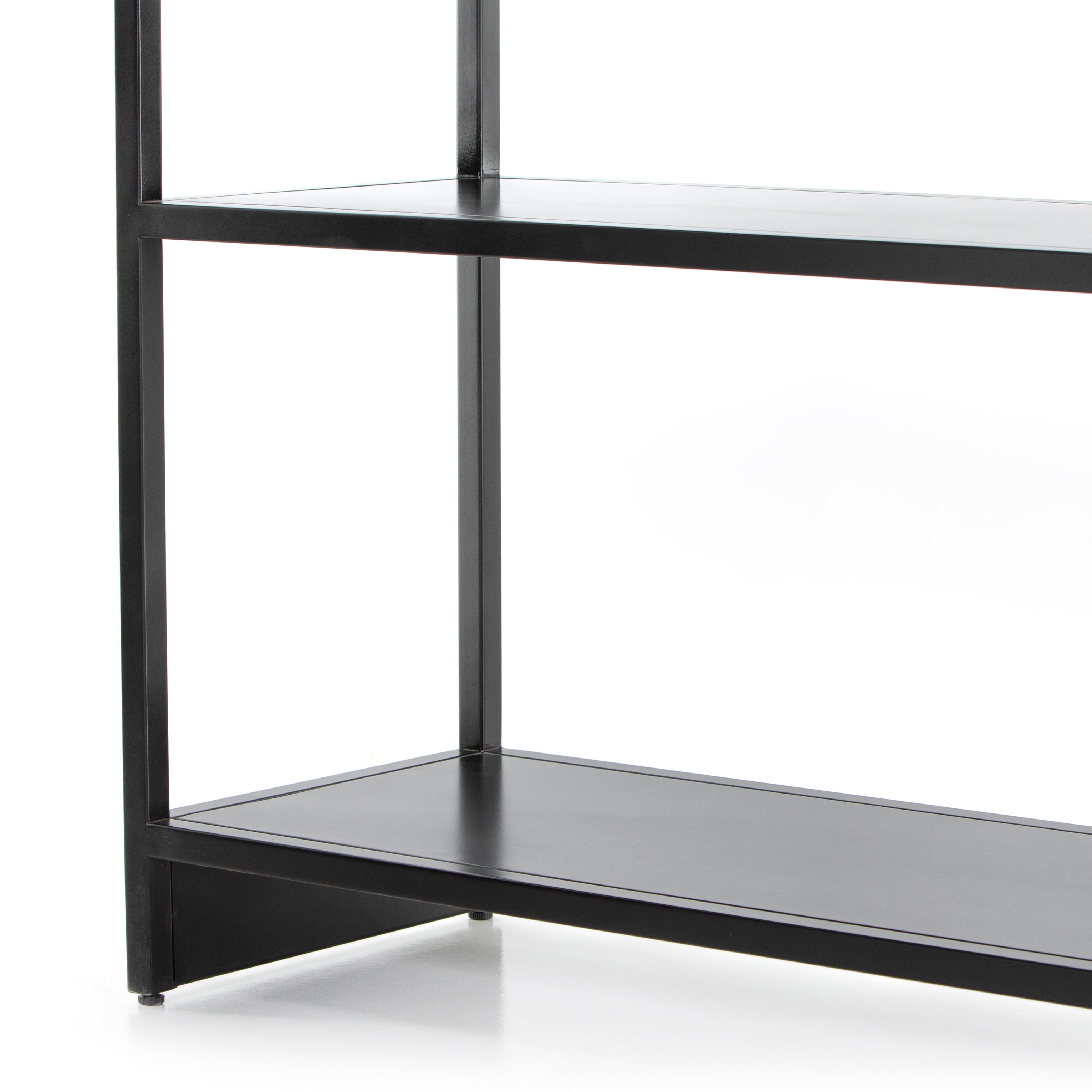 Featuring Loomis Bookcase - Black by Four Hands at Amethyst Home. This Loomis Bookcase - Black is sleek, simple and beautifully on-trend. Black-finished iron forms an airy open frame, with an arched top for modernity in any office, living, or other space!
Overall Dimensions: 39.50"W x 15.75"L x 93"H
Colors: BlackMaterials: IronWeight: 105.82 lbVolume: 50.32 cu.  Amethyst Home provides interior design, new home construction design consulting, vintage area rugs, and lighting in the Omaha metro area.