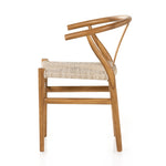 Featuring Muestra Dining Chair - Natural Teak by Four Hands at Amethyst Home. Modern curves redefine classic wishbone seating in this Muestra Dining Chair - Natural Teak. Vintage white all-weather wicker is woven for a dose of fresh texture against a neutral frame of natural teak. Cover or store indoors during inclement weather and when not in use.
Overal.  Amethyst Home provides interior design, new home construction design consulting, vintage area rugs, and lighting in the Alpharetta metro area.