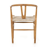 Featuring Muestra Dining Chair - Natural Teak by Four Hands at Amethyst Home. Modern curves redefine classic wishbone seating in this Muestra Dining Chair - Natural Teak. Vintage white all-weather wicker is woven for a dose of fresh texture against a neutral frame of natural teak. Cover or store indoors during inclement weather and when not in use.
Overal.  Amethyst Home provides interior design, new home construction design consulting, vintage area rugs, and lighting in the Scottsdale metro area.