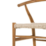 Featuring Muestra Dining Chair - Natural Teak by Four Hands at Amethyst Home. Modern curves redefine classic wishbone seating in this Muestra Dining Chair - Natural Teak. Vintage white all-weather wicker is woven for a dose of fresh texture against a neutral frame of natural teak. Cover or store indoors during inclement weather and when not in use.
Overall .  Amethyst Home provides interior design, new home construction design consulting, vintage area rugs, and lighting in the Monterey metro area.