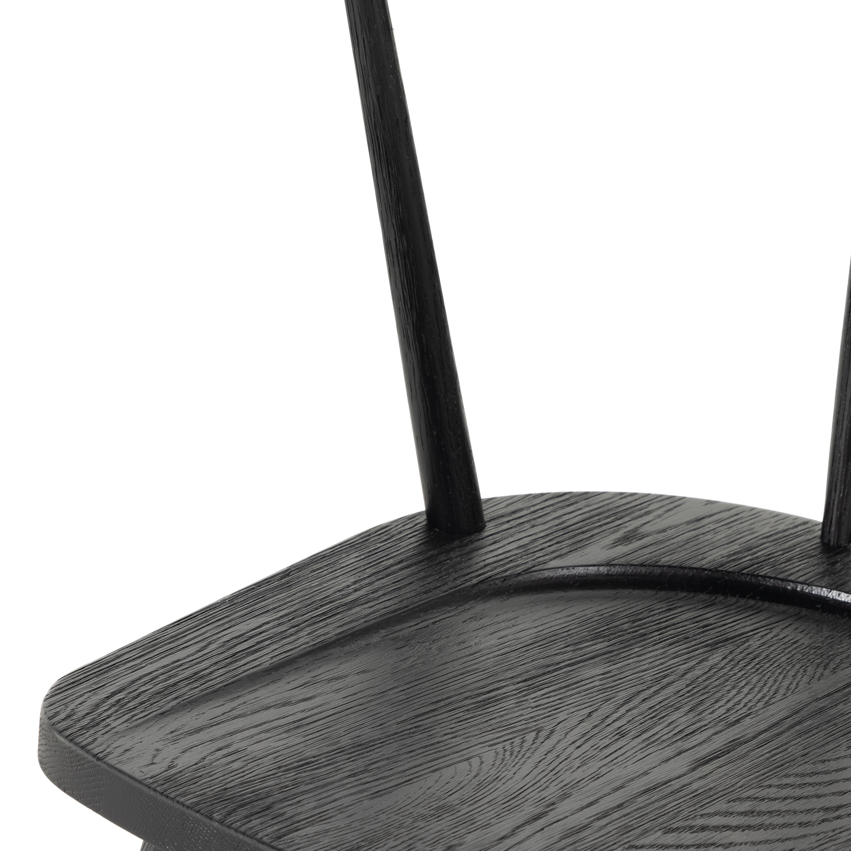 Featuring Naples Dining Chair - Black Oak by Four Hands at Amethyst Home. This Naples Dining Chair - Black Oak is a fresh twist on traditional Windsor-style seating is crafted from solid black-finished oak, for a look that’s always in style.
Overall Dimensions: 20.50"W x 21.50"L x 31.75"HColors: Black Oak, Black Oak VeneerMaterials: Solid Oak, Oak VeneerWeight.  Amethyst Home provides interior design, new home construction design consulting, vintage area rugs, and lighting in the Tampa metro area.