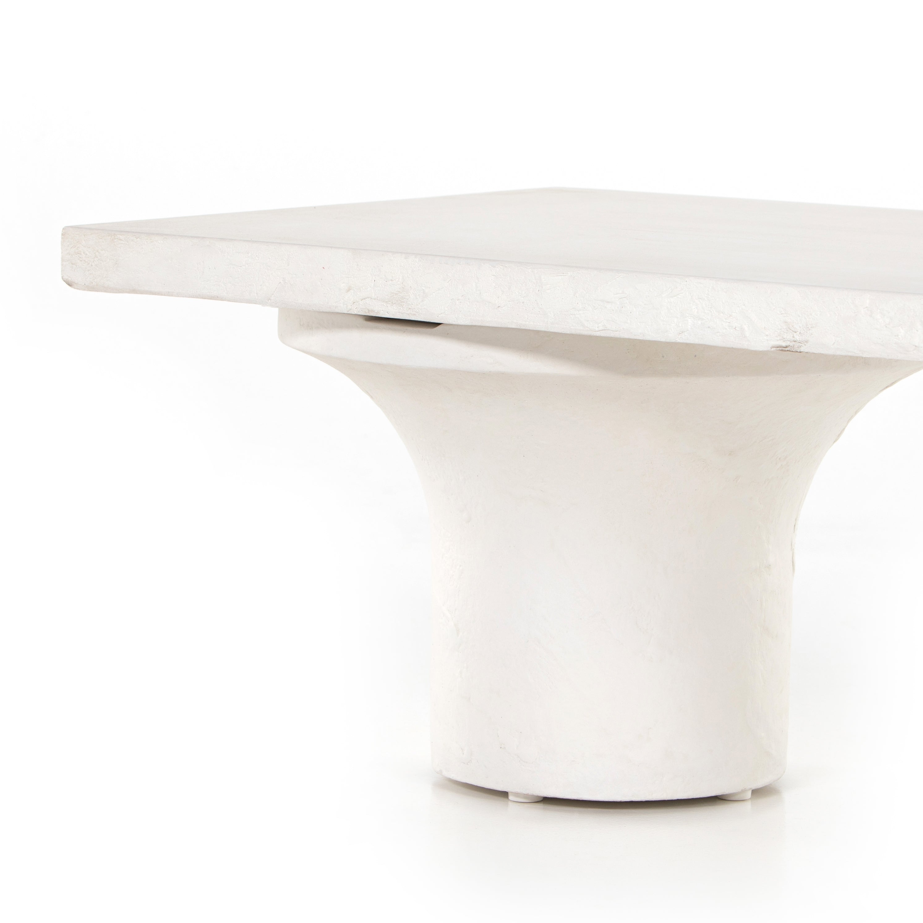 Featuring Parra Coffee Table - Plaster Molded Concrete by Four Hands at Amethyst Home. Make a monolithic statement with this Parra Coffee Table - Plaster Molded Concrete. Made from plaster-molded concrete, the pedestal-style legs support a rectangular tabletop of smooth, white-finished concrete, for a clean, adobe-inspired look.
Overall Dimensions: 59.75".  Amethyst Home provides interior design, new home construction design consulting, vintage area rugs, and lighting in the Des Moines metro area.