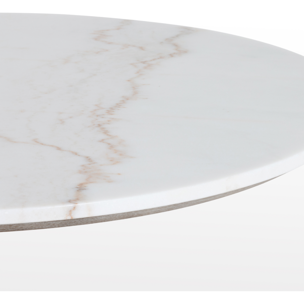 Featuring Powell 42" Dining Table - White Marble by Four Hands at Amethyst Home. We love the mixed materials found in this Powell Dining Table - White Marble. Classic tulip shaping is recast with a rustic black iron base and rounded top of white marble - a perfect addition to any dining room or kitchen! 
Overall Dimensions: 42"W x 42"L x 29.50"H
Colors: Dark R. Amethyst Home provides interior design, new home construction design consulting, vintage area rugs, and lighting in the Boston metro area.