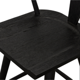Featuring Ripley Black Oak Bar + Counter Stool by Four Hands at Amethyst Home. A fresh, bar-style take on mid-century Windsor seating is found in this Ripley Black Oak Bar + Counter Stool. Featuring a bowed, sculptural silhouette and soft black finish to highlight the natural grain of weathered oak.
Bar Overall Dimensions: 20.50"W x 20"L x 42.25"HSeat D.  Amethyst Home provides interior design, new home construction design consulting, vintage area rugs, and lighting in the Laguna Beach metro area.