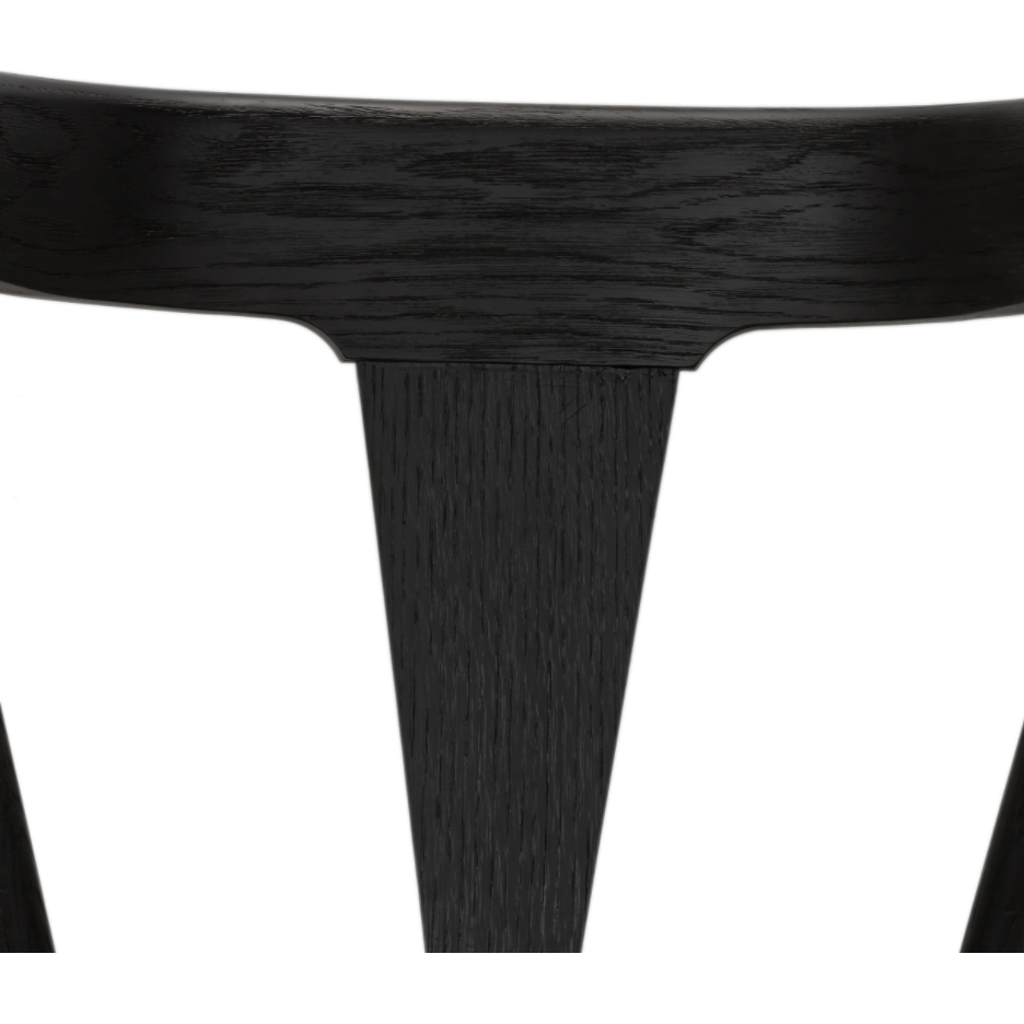 Featuring Ripley Black Oak Bar + Counter Stool by Four Hands at Amethyst Home. A fresh, bar-style take on mid-century Windsor seating is found in this Ripley Black Oak Bar + Counter Stool. Featuring a bowed, sculptural silhouette and soft black finish to highlight the natural grain of weathered oak.
Bar Overall Dimensions: 20.50"W x 20"L x 42.25"HSeat Depth.  Amethyst Home provides interior design, new home construction design consulting, vintage area rugs, and lighting in the Portland metro area.