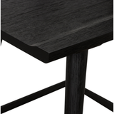 Featuring Ripley Black Oak Bar + Counter Stool by Four Hands at Amethyst Home. A fresh, bar-style take on mid-century Windsor seating is found in this Ripley Black Oak Bar + Counter Stool. Featuring a bowed, sculptural silhouette and soft black finish to highlight the natural grain of weathered oak.
Bar Overall Dimensions: 20.50"W x 20"L x 42.25"HSeat Dept.  Amethyst Home provides interior design, new home construction design consulting, vintage area rugs, and lighting in the Calabasas metro area.