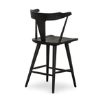 Featuring Ripley Black Oak Bar + Counter Stool by Four Hands at Amethyst Home. A fresh, bar-style take on mid-century Windsor seating is found in this Ripley Black Oak Bar + Counter Stool. Featuring a bowed, sculptural silhouette and soft black finish to highlight the natural grain of weathered oak.
Bar Overall Dimensions: 20.50"W x 20"L x 42.25"HSeat Dept.  Amethyst Home provides interior design, new home construction design consulting, vintage area rugs, and lighting in the San Diego metro area.