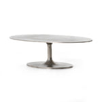 Featuring Simone Coffee Table - Antique Nickel by Four Hands at Amethyst Home. We love the oval shape of this Simone Coffee Table - Antique Nickel. The textural cast aluminum makes for a beautifully modern coffee table, with alluring highs and lows played up by a raw nickel finish.  Great indoors or out; cover or store indoors during inclement weather and.  Amethyst Home provides interior design, new home construction design consulting, vintage area rugs, and lighting in the Alpharetta metro area.