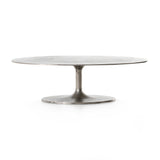Featuring Simone Coffee Table - Antique Nickel by Four Hands at Amethyst Home. We love the oval shape of this Simone Coffee Table - Antique Nickel. The textural cast aluminum makes for a beautifully modern coffee table, with alluring highs and lows played up by a raw nickel finish.  Great indoors or out; cover or store indoors during inclement weather .  Amethyst Home provides interior design, new home construction design consulting, vintage area rugs, and lighting in the Newport Beach metro area.