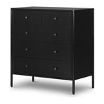 Featuring Soto 5 Drawer Dresser - Black by Four Hands at Amethyst Home. Bring a clean, beautifully industrial look to the bedroom with this Soto 5 Drawer Dresser - Black!  The roomy five-drawer dresser is made from black-finished iron, featuring bronzed iron hardware to elevate the look of any bedroom!
Overall Dimensions: 36"W x 19"L x 38.50"H
Colors: Blac.  Amethyst Home provides interior design, new home construction design consulting, vintage area rugs, and lighting in the Nashville metro area.