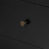 Featuring Soto 5 Drawer Dresser - Black by Four Hands at Amethyst Home. Bring a clean, beautifully industrial look to the bedroom with this Soto 5 Drawer Dresser - Black!  The roomy five-drawer dresser is made from black-finished iron, featuring bronzed iron hardware to elevate the look of any bedroom!
Overall Dimensions: 36"W x 19"L x 38.50"H
Colors: B.  Amethyst Home provides interior design, new home construction design consulting, vintage area rugs, and lighting in the Laguna Beach metro area.