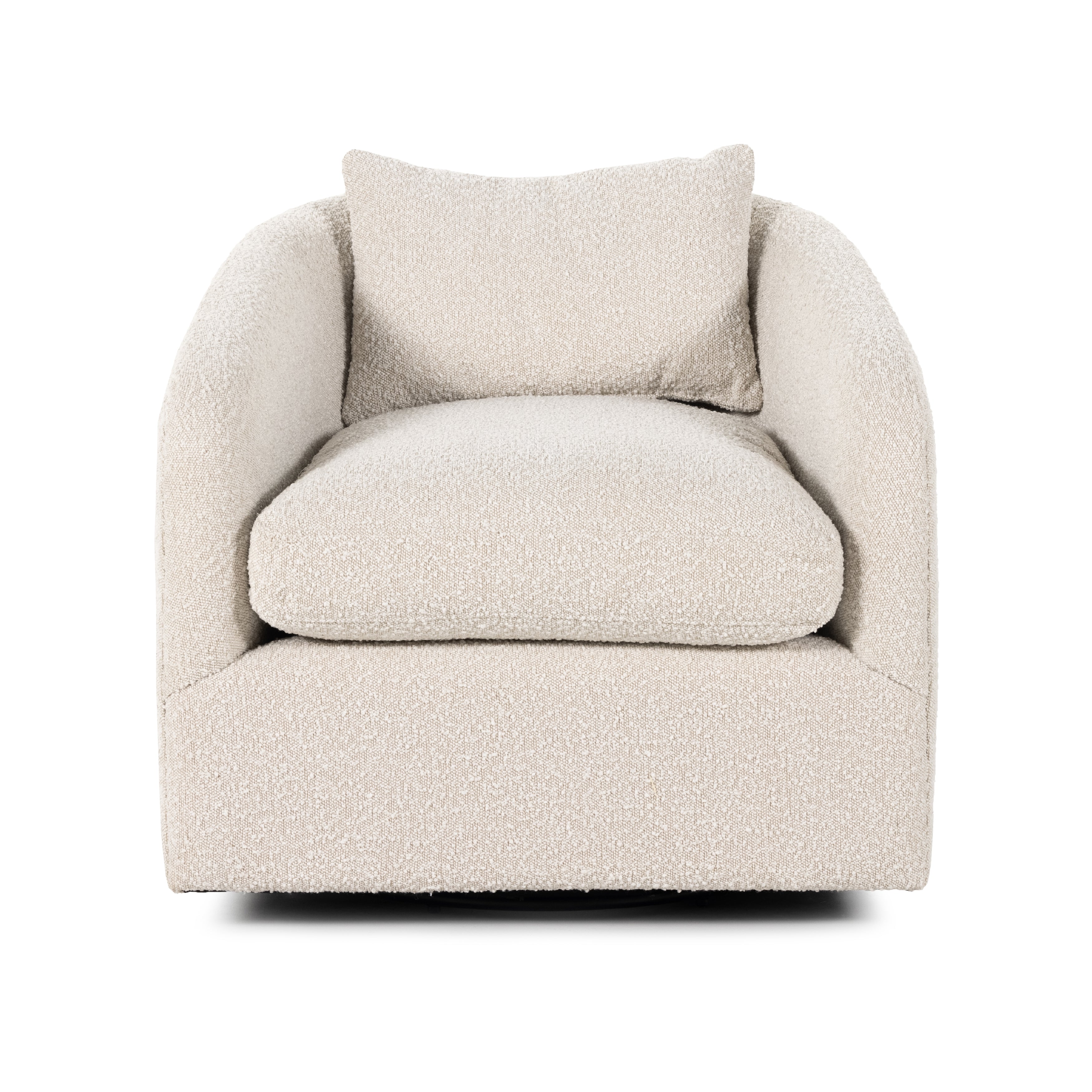 Featuring Topanga Knoll Natural Swivel Chair by Four Hands at Amethyst Home. We adore the texture of this Topanga Swivel Chair - Knoll Natural. With a swivel feature - this is a perfect chair to use in your office, baby room, or other space needing a comfortable chair!
Overall Dimensions: 31.50"W x 35"L x 27"HColors: Knoll NaturalMaterials: 95% Pl, 5% Pc.  Amethyst Home provides interior design, new home construction design consulting, vintage area rugs, and lighting in the Kansas City metro area.