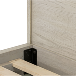 Featuring Viggo Bed by Four Hands at Amethyst Home. Finished in a beautifully light vintage white this Viggo Bed is a low, clean-lined oak bed featuring inset panel detailing on head and foot boards plus side rails, for an elegant, angular look for any bedroom. 
Colors: Vintage White Oak, Vintage White Oak SolidMaterials: Oak Veneer, Solid Oak
Queen Overa.  Amethyst Home provides interior design, new home construction design consulting, vintage area rugs, and lighting in the Alpharetta metro area.