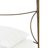 Featuring Westwood Bed by Four Hands at Amethyst Home. Beguiling curves soften hard materials for marked drama with this Westwood Bed. Slim, hammered iron is finished in antique brass for depth that defies this frame's feminine air. Low-profile box spring recommended.
Colors: Antique BrassMaterials: Iron
Queen Overall Dimensions:  62.00"w x 84.00"d x 51..  Amethyst Home provides interior design, new home construction design consulting, vintage area rugs, and lighting in the Los Angeles metro area.