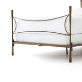 Featuring Westwood Bed by Four Hands at Amethyst Home. Beguiling curves soften hard materials for marked drama with this Westwood Bed. Slim, hammered iron is finished in antique brass for depth that defies this frame's feminine air. Low-profile box spring recommended.
Colors: Antique BrassMaterials: Iron
Queen Overall Dimensions:  62.00"w x 84.00"d x 51.0.  Amethyst Home provides interior design, new home construction design consulting, vintage area rugs, and lighting in the Des Moines metro area.