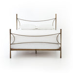 Featuring Westwood Bed by Four Hands at Amethyst Home. Beguiling curves soften hard materials for marked drama with this Westwood Bed. Slim, hammered iron is finished in antique brass for depth that defies this frame's feminine air. Low-profile box spring recommended.
Colors: Antique BrassMaterials: Iron
Queen Overall Dimensions:  62.00"w x 84.00"d x 51.00.  Amethyst Home provides interior design, new home construction design consulting, vintage area rugs, and lighting in the Park City metro area.