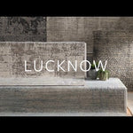 The simplistic yet compelling rugs from the Lucknow Collection effortlessly serve as the exemplar representation of modern decor. With their hand knotted construction, these rugs provide a durability that can not be found in other handmade constructions, and boasts the ability to be thoroughly cleaned as it contains no chemicals that react to water, such as glue. AmethystHome provides interior design, new construction, custom furniture, and rugs for Winter Garden metro area