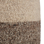 Featuring Folke Micco Partridge Pouf by Jaipur Living at Amethyst Home. Cozy and stylish in the same moment, this FFolke Micco Partridge Pouf boasts the soft and inviting texture of the on-trend shearling look. Crafted of wool, the cylinder Micco pouf showcases boucle details and a color-blocked design. The heathered brown and cream colorway offers a perfe.  Amethyst Home provides interior design, new home construction design consulting, vintage area rugs, and lighting in the Park City metro area.