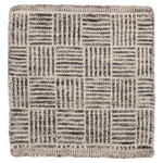 Featuring Rize Mugler Hand-Knotted Rug by Jaipur Living at Amethyst Home. The Rize Mugler Area Rug offers intricate and delicately designed global patterns to the modern home. A thatched square motif creates an eye-catching geometric design on the artistically distressed Mugler area rug. In an earthy ivory and black colorway, this durable hand-knotted wool acc.  Amethyst Home provides interior design, new home construction design consulting, vintage area rugs, and lighting in the Omaha metro area.