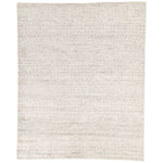 Featuring Rize Neema Hand-Knotted Rug by Jaipur Living at Amethyst Home. The Rize Neema Area Rugs offers intricate and delicately designed global patterns to the modern home. Small-scale geometric motifs create a captivating banded design on the artistically distressed Neema area rug. In a light neutral colorway of white and gray, this durable hand-knotte.  Amethyst Home provides interior design, new home construction design consulting, vintage area rugs, and lighting in the Alpharetta metro area.