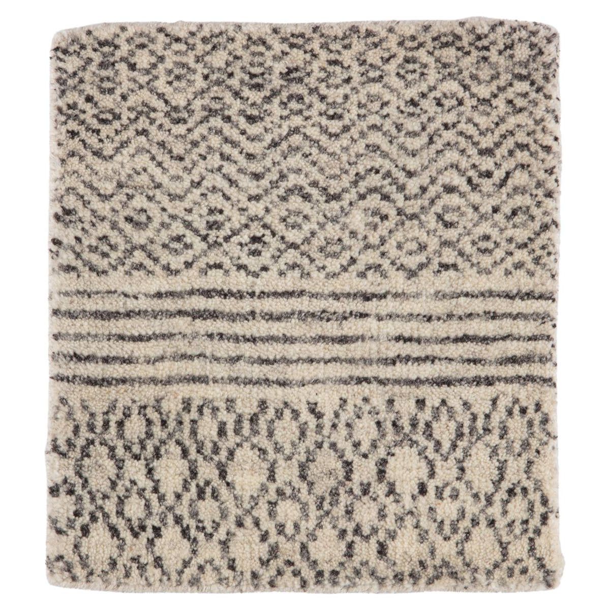 Featuring Rize Neema Hand-Knotted Rug by Jaipur Living at Amethyst Home. The Rize Neema Area Rugs offers intricate and delicately designed global patterns to the modern home. Small-scale geometric motifs create a captivating banded design on the artistically distressed Neema area rug. In a light neutral colorway of white and gray, this durable hand-kn.  Amethyst Home provides interior design, new home construction design consulting, vintage area rugs, and lighting in the Salt Lake City metro area.