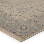 Featuring Tierzah Merey Hand-Knotted Rug by Jaipur Living at Amethyst Home. The vintage-inspired Tierzah Merey Area Rug features an antiqued wash and intricate traditional designs. The Merey wool rug boasts a Persian knot construction and tonal gray and soft beige palette that complements any style. This artisan-made rug features fringe trimmed details fo.  Amethyst Home provides interior design, new home construction design consulting, vintage area rugs, and lighting in the Des Moines metro area.