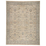 Featuring Tierzah Merey Hand-Knotted Rug by Jaipur Living at Amethyst Home. The vintage-inspired Tierzah Merey Area Rug features an antiqued wash and intricate traditional designs. The Merey wool rug boasts a Persian knot construction and tonal gray and soft beige palette that complements any style. This artisan-made rug features fringe trimmed details for a t.  Amethyst Home provides interior design, new home construction design consulting, vintage area rugs, and lighting in the Miami metro area.