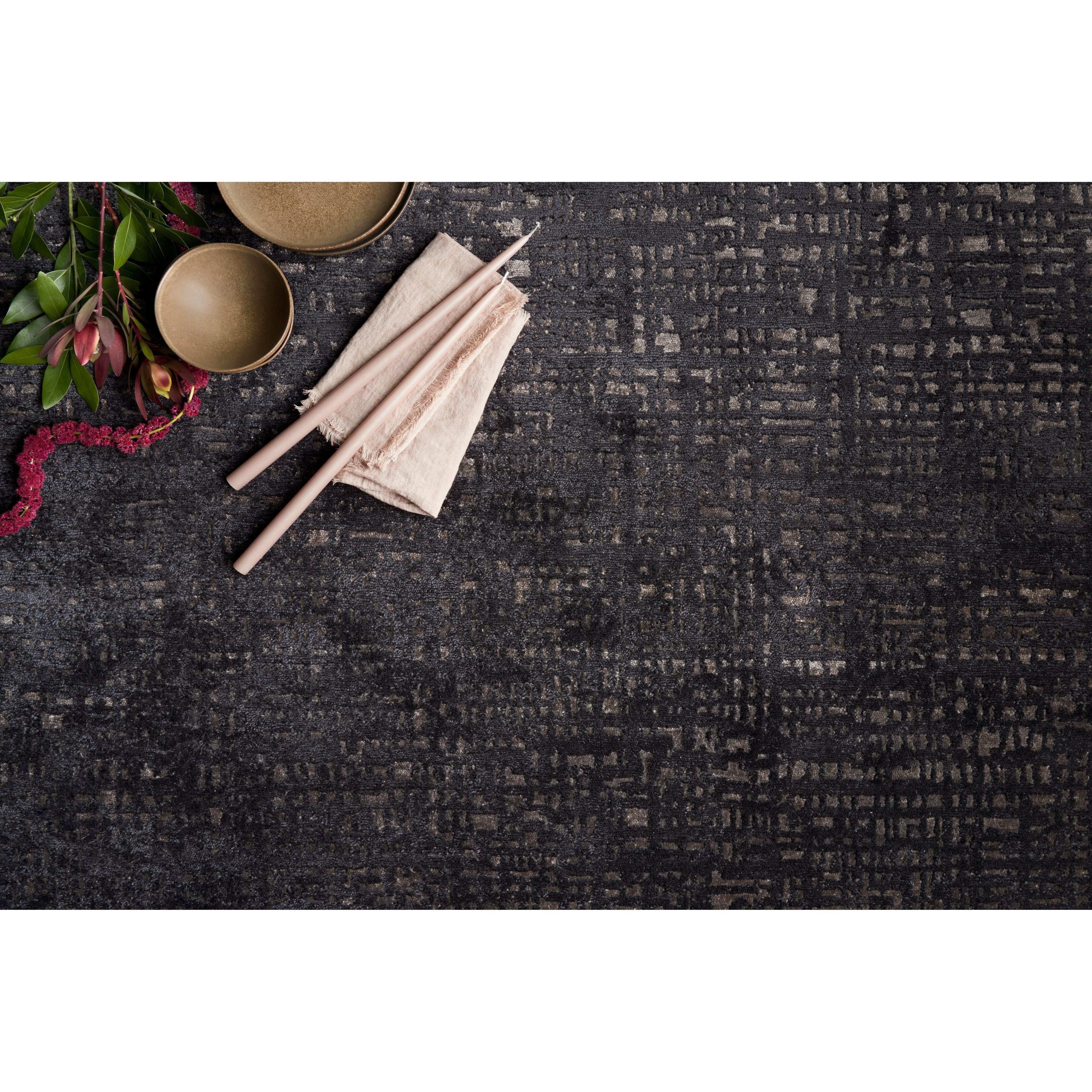 Featuring Atlas Black / Bark Hand-Knotted Rug by Loloi at Amethyst Home. The Atlas Black / Bark Area Rug showcases striking contemporary patterns with a sophisticated color palette. Bold yet approachable, Atlas' muted linear designs create a sense of refined movement.
Hand KnottedWool | NylonATL-05 Black / Bark 
Clean spills immediately by blotting with a clea.  Amethyst Home provides interior design, new home construction design consulting, vintage area rugs, and lighting in the Omaha metro area.