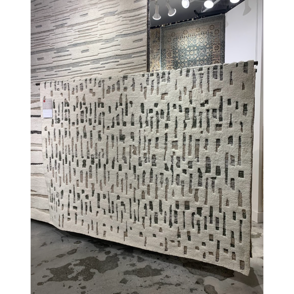 Featuring Bennett Ivory / Forest Hand-Knotted Rug by Loloi at Amethyst Home. Dimensional yet soft, the Bennett Ivory / Forest Area Rug is hand-knotted of wool, viscose and polyester in India. Featuring a new carve like high-low pile, Bennett has an ivory base with abstract tonal designs. Plus, it's plush underfoot-- a great choice for your office, bedroom, .  Amethyst Home provides interior design, new home construction design consulting, vintage area rugs, and lighting in the Portland metro area.