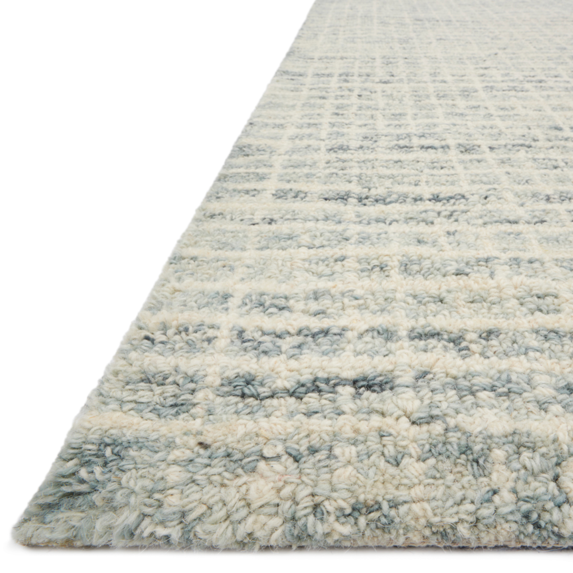 Featuring Giana Spa Rug by Loloi at Amethyst Home. Inspired by textural watercolors, the Giana Spa Area Rug combines a relaxed grid with soft variations of cream and blue for an effortless and sophisticated look. Each area rug is hooked of 100% wool by artisans for a beautiful textural layer to your home. The soft textures of this area rug bring warmth and.  Amethyst Home provides interior design, new home construction design consulting, vintage area rugs, and lighting in the Charlotte metro area.