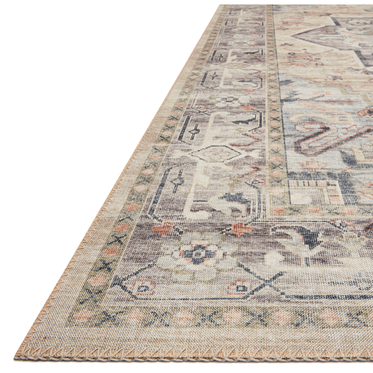 Featuring Hathaway Multi/Ivory Rug by Loloi at Amethyst Home. Featuring soft motifs in a carefully curated color palate of ivory, blue, green, and hints of purple, the Hathaway Multi / Ivory area rug captures the essence of one-of-a-kind vintage or antique area rug at an attractive price.
This rug is ideal for high traffic areas due to the rug's power-loomed d.  Amethyst Home provides interior design, new home construction design consulting, vintage area rugs, and lighting in the Omaha metro area.