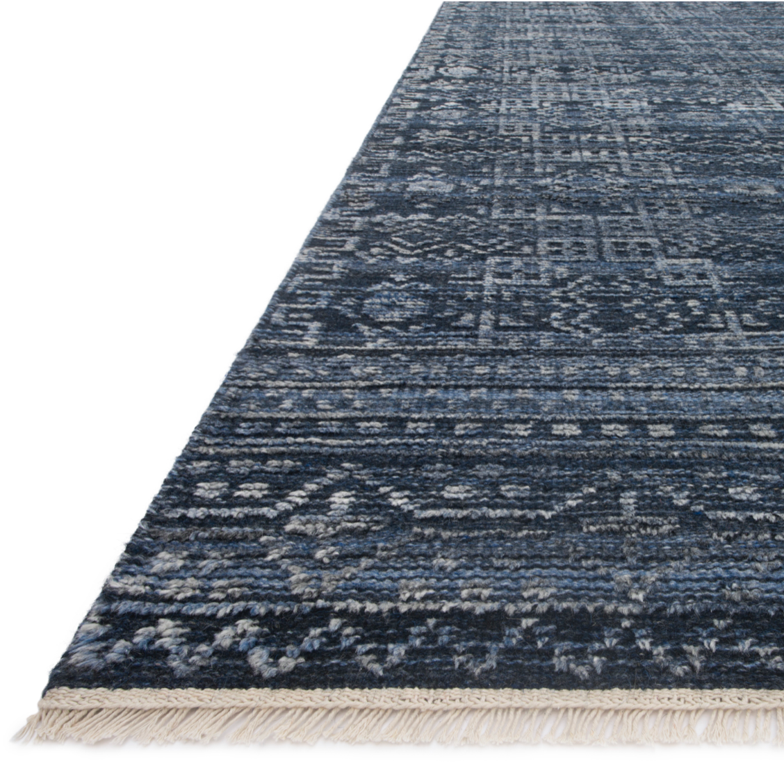 Featuring Idris Ink Hand-Knotted Rug by Loloi at Amethyst Home. The Idris Ink area rug from Loloi is meticulously hand-knotted of viscose and wool. You will love this rug because the rug is:
Perfect for entryways, living rooms, and bedrooms
Easy to clean and maintain
Gorgeous with the intricate pattern and patina
Warms up any room with the high / low pil.  Amethyst Home provides interior design, new home construction design consulting, vintage area rugs, and lighting in the Scottsdale metro area.