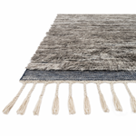 Featuring Khalid Pewter/Ink Hand-Knotted Rug by Loloi at Amethyst Home. A nod to timeless Moroccan style, the Khalid Pewter/Ink Area rug is hand-knotted in India by skilled artisans. The soft pile features 100% natural, undyed wool, lending slight variations in tones that make each piece it's own. Plus, each rug is finished with a thoughtfully designed fring.  Amethyst Home provides interior design, new home construction design consulting, vintage area rugs, and lighting in the Seattle metro area.