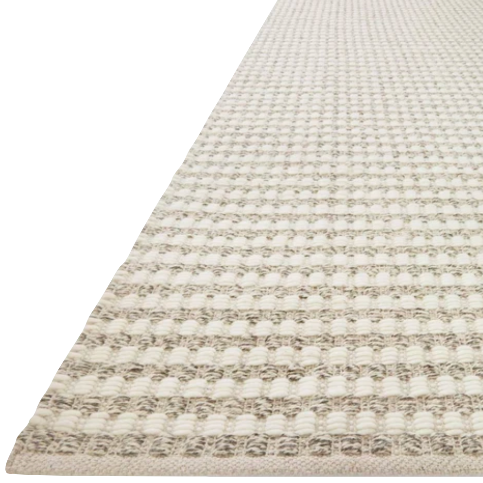 Featuring Ojai Amber Lewis x Loloi Ivory / Stone Rug by Loloi at Amethyst Home. Hand-loomed of wool and cotton in India, the Ojai Collection for Amber Lewis x Loloi offers a series of understated neutrals that feels at once refined and relaxed. Ojai serves a timeless foundation that is sure to bring an elevated yet comfortable feel to any room. Ojai is als.  Amethyst Home provides interior design, new home construction design consulting, vintage area rugs, and lighting in the Charlotte metro area.