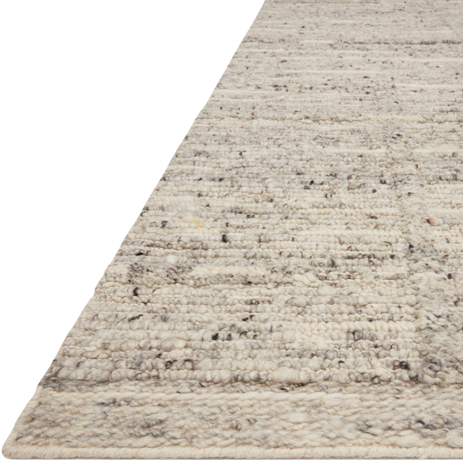 Featuring Rayan Silver Rug by Loloi at Amethyst Home. Hand-woven of 100% wool in India, the Rayan Silver Area Rug sets the tone for a calming atmosphere. Each design is crafted of textural highs and lows paired with neutral tones to create and engaging understatement. The perfect rug for your bedroom, office, or other medium traffic area. 
Hand Woven93% Wool.  Amethyst Home provides interior design, new home construction design consulting, vintage area rugs, and lighting in the Seattle metro area.