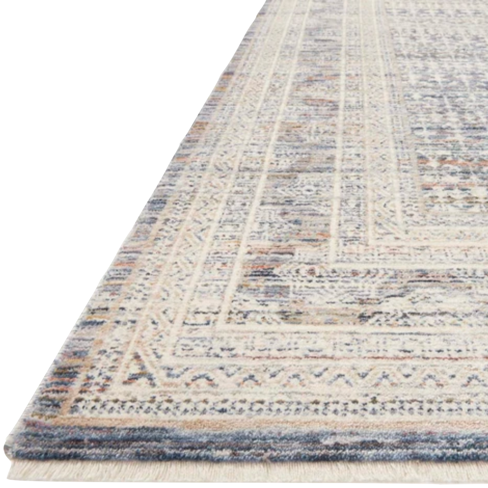 Featuring Zuma Amber Lewis x Loloi Ocean / Multi Rug by Loloi at Amethyst Home. Stain-resistant, fade-resistant, and long-lasting, the Zuma Collection for Amber Lewis x Loloi features a soft pile in a serene grey, blue and ivory palette. Zuma also carries the Okeo-Tex® label, ensuring the rug's materials do not contain harmful substances.
Power Loomed100% Pol.  Amethyst Home provides interior design, new home construction design consulting, vintage area rugs, and lighting in the Boston metro area.