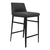 The low-backed profile of the Baron Counter + Bar Stool - Charcoal gives a stylish and compact aesthetic. The charcoal-grey mix upholstery adds texture and sophistication to your dining or kitchen space.
