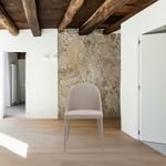 The slim legs of this Burton Light Grey Fabric Dining Chair give it a contemporary modern design. The foam cushion makes this an extremely comfortable and attractive dining chair.   Size: 19"W x 22"D x 33"H Seat Height: 18" Materials: Upholstery 100% Polyester, Iron Frame, Plywood, Foam