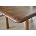 The Malibu dining table embodies an organic aesthetic through its design. Thick pieces of solid walnut is used from head to toe, showing off this pieces beautiful grain pattern and shades. The rounded edges on the legs and table-top creates a flow that is more contemporary and natural. With seating space for 10, the Malibu dining table can host the entire neighborhood.   Dimensions: 88"W x 38"D x 30"H  Materials: Solid Walnut