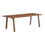The Malibu dining table embodies an organic aesthetic through its design. Thick pieces of solid walnut is used from head to toe, showing off this pieces beautiful grain pattern and shades. The rounded edges on the legs and table-top creates a flow that is more contemporary and natural. With seating space for 10, the Malibu dining table can host the entire neighborhood.   Dimensions: 88"W x 38"D x 30"H  Materials: Solid Walnut
