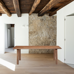 The Malibu dining table embodies an organic aesthetic through its design. Thick pieces of solid walnut is used from head to toe, showing off this pieces beautiful grain pattern and shades. The rounded edges on the legs and table-top creates a flow that is more contemporary and natural. With seating space for 10, the Malibu dining table can host the entire neighborhood.   Dimensions: 88"W x 38"D x 30"H  Materials: Solid Walnut