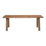 The Malibu dining table embodies an organic aesthetic through its design. Thick pieces of solid walnut is used from head to toe, showing off this pieces beautiful grain pattern and shades. The rounded edges on the legs and table-top creates a flow that is more contemporary and natural. With seating space for 10, the Malibu dining table can host the entire neighborhood.   Dimensions: 88"W x 38"D x 30"H  Materials: Solid Walnut
