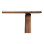 The Malibu dining table embodies an organic aesthetic through its design. Thick pieces of solid walnut is used from head to toe, showing off this pieces beautiful grain pattern and shades. The rounded edges on the legs and table-top creates a flow that is more contemporary and natural. With seating space for 10, the Malibu dining table can host the entire neighborhood.   Dimensions: 88"W x 38"D x 30"H  Materials: Solid Walnut