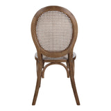 With its classy yet laid back look, the brown Rivalto Dining Chair is designed for a bohemian or mid-century modern home. Its organic design is made from genuine rattan and solid elm wood for a lifelong construction.  Size: 17.7"W x 16.5"D x 37"H"