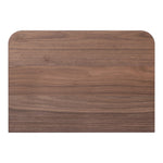 We love the soft, rounded edges of this Round Off Nightstand - Walnut. With a pull out drawer, this is both a functional and beautiful piece to add to any bedroom or guest room!   Size: 20 x 15"D x 11"H Material: Walnut Veneer, MDF, Rubberwood Base