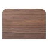 We love the soft, rounded edges of this Round Off Nightstand - Walnut. With a pull out drawer, this is both a functional and beautiful piece to add to any bedroom or guest room!   Size: 20 x 15"D x 11"H Material: Walnut Veneer, MDF, Rubberwood Base