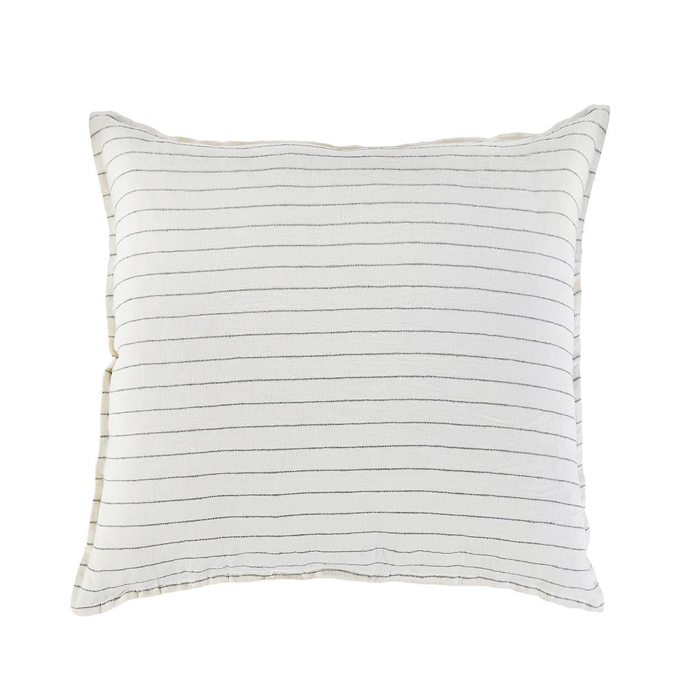 This Blake Duvet Collection Cream/Gray is youthful and casual with subtle frayed edges. Made of 100% linen, the duvet cover and shams are finished with simple tie closures. Inserts sold separately 100% linen Shell-button closure Machine wash cold; tumble dry low; warm iron as needed. Do not bleach