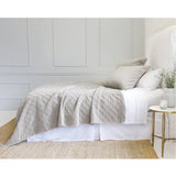The Brussels Coverlet Bedding Taupe by Pom Pom at Home is a grand and sophisticated line that has a diamond quilted pattern on the front, made of 100% stone washed cotton velvet. Available in several soft, stone washed colors. 100% cotton velvet Machine wash cold; tumble dry low; warm iron as needed Do not bleach