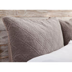The Brussels Coverlet Bedding Walnut by Pom Pom at Home is a grand and sophisticated line that has a diamond quilted pattern on the front, made of 100% stone washed cotton velvet. Available in several soft, stone washed colors.  100% cotton velvet Machine wash cold; tumble dry low; warm iron as needed Do not bleach